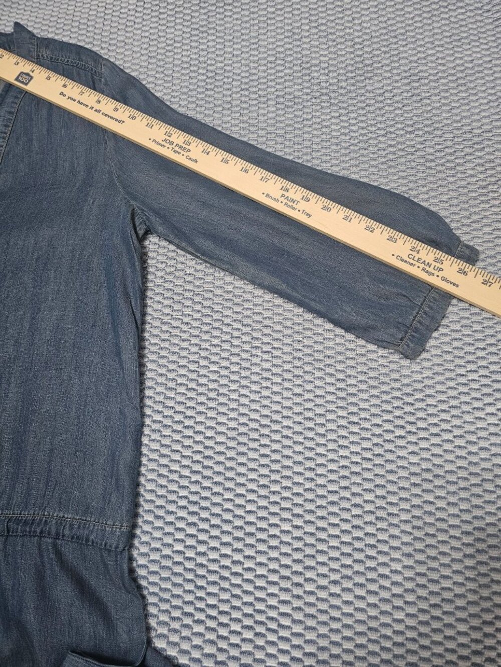 GLAM American Made Tencel Soft Denim Drawstring Waist Dress 3/4 Sleeves Size M - Picture 8 of 8